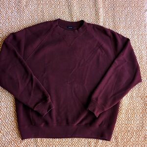 Burgundy Men's Abercrombie Oversized Premium Heavyweight crewneck sweatshirt